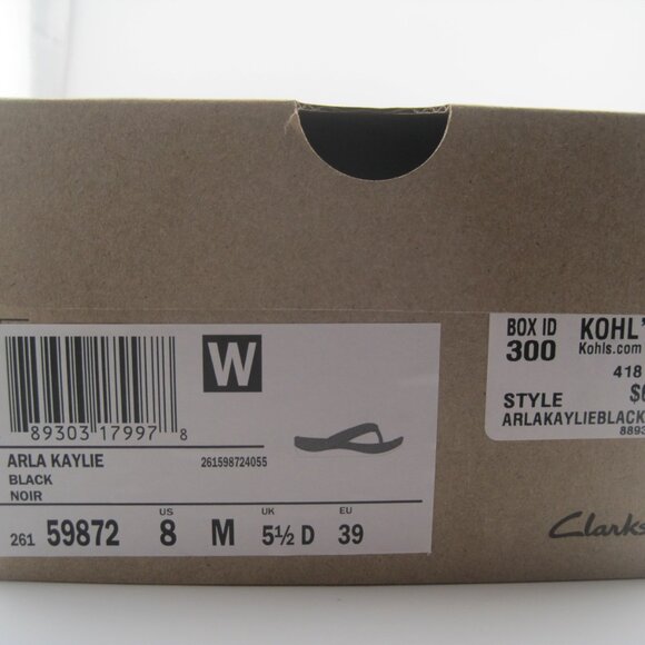 Clarks Womens Sz 8 Cloudsteppers Arla Kaylie Black Gray Flip Flops Sandals Slip - Picture 6 of 6